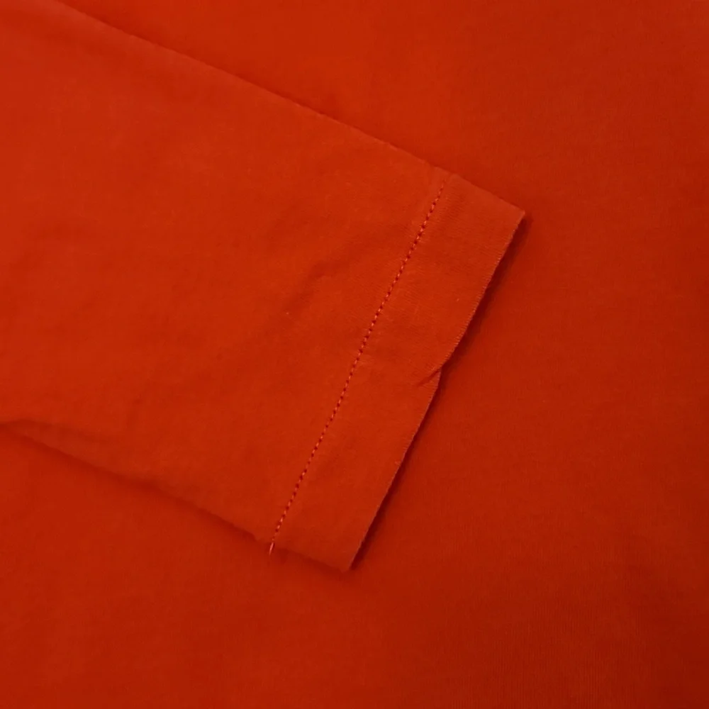 J Crew Long Sleeve Ultra Thin Cotton Relaxed Straight Tissue Turtleneck Top Red